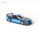 Pop Race Mazda RX-7 Re-Amemiya Blue Chrome 1:64