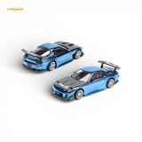 Pop Race Mazda RX-7 Re-Amemiya Blue Chrome 1:64
