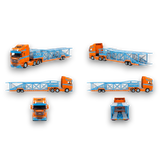 Flame Scania Car Carrier Blue & Orange 1:64