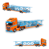 Flame Scania Car Carrier Blue & Orange 1:64