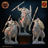 3D Printed Roroa Khan Tusker Riders by Lost Kingdom Miniatures