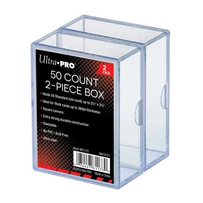 2-Piece 50-Count Clear Card Boxes (2ct)