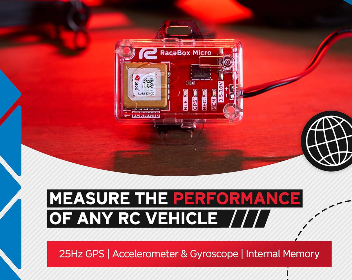 RACEBOX Micro 25Hz GPS DIY Kit - Standalone Vehicle Performance Tracker - High Precision Accelerometer Gyroscope