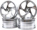 IRonmanRc 1/10 on Road Aluminum Silver 5 Diamond Wheel Rims ( 4 pack )