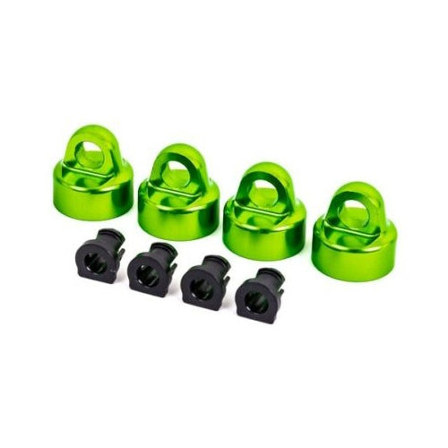 Traxxas 9664G Green Aluminum Shock Caps GTX shocks (4)/spacers (4) Sledge