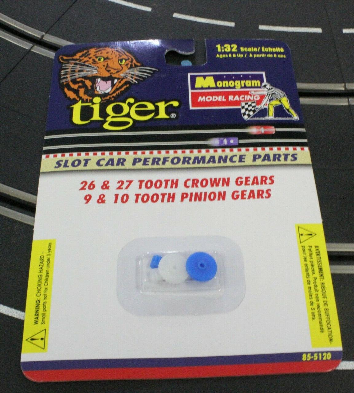 Revell Monogram Tiger 26 27 Tooth Crown + 9 10 Pinion Gears 1/32 Slot Car 85-5120