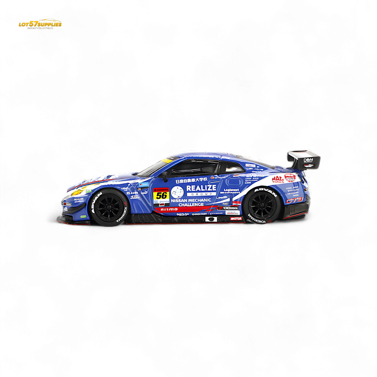 Mini-GT Nissan GT-R Nismo GT3 #56 "REALIZE MECHANIC CHALLENGE GT-R" 1:64