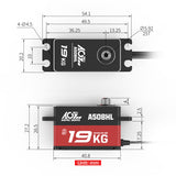 A50BHL 19KG Ultra Torque Super Speed Low Profile Brushless Servo