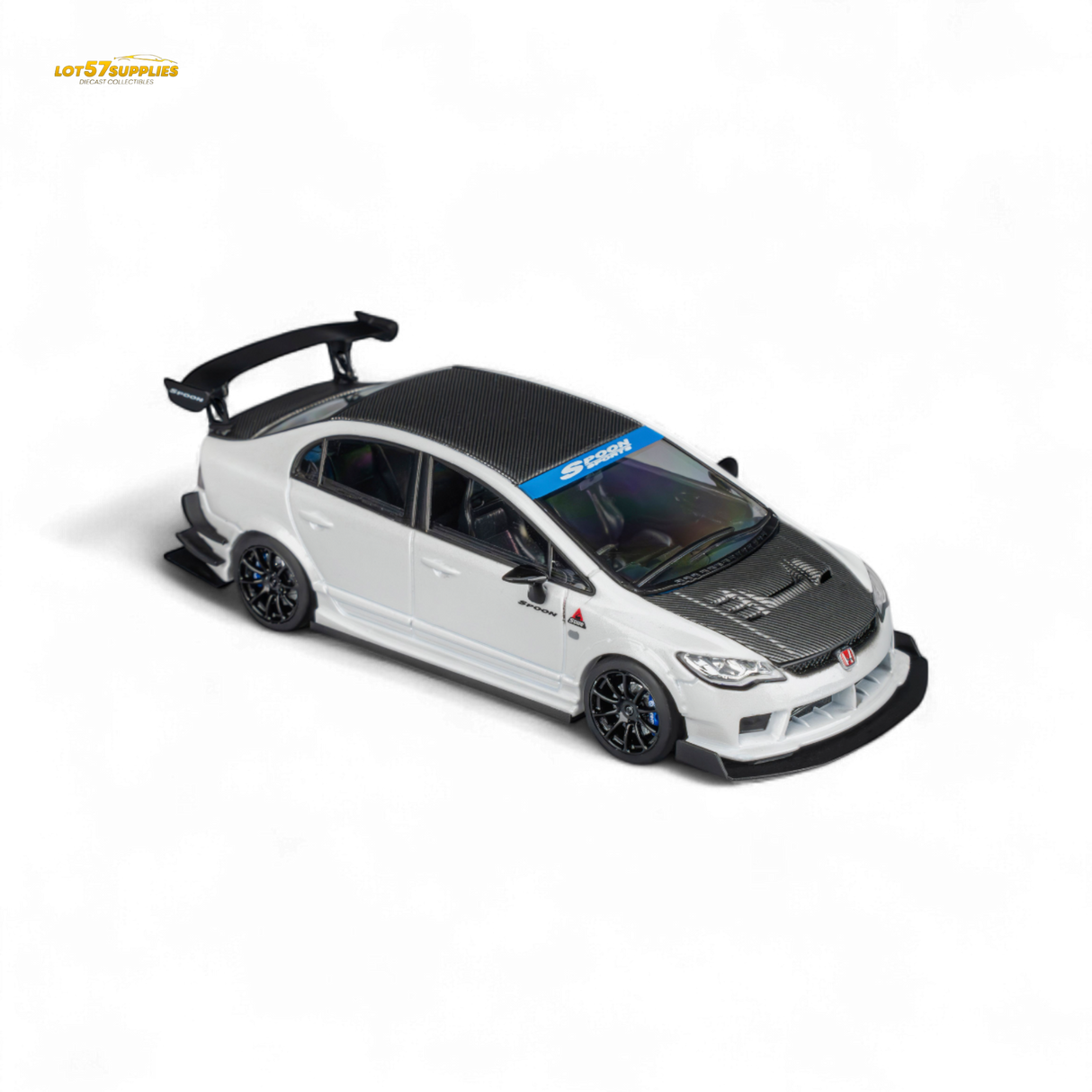 Microturbo Honda Civic Type R FD2 Spoon Sports Metallic White 1:64