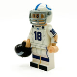 #18 QB Indy Football Player Minifig made using LEGO parts - B3 Customs