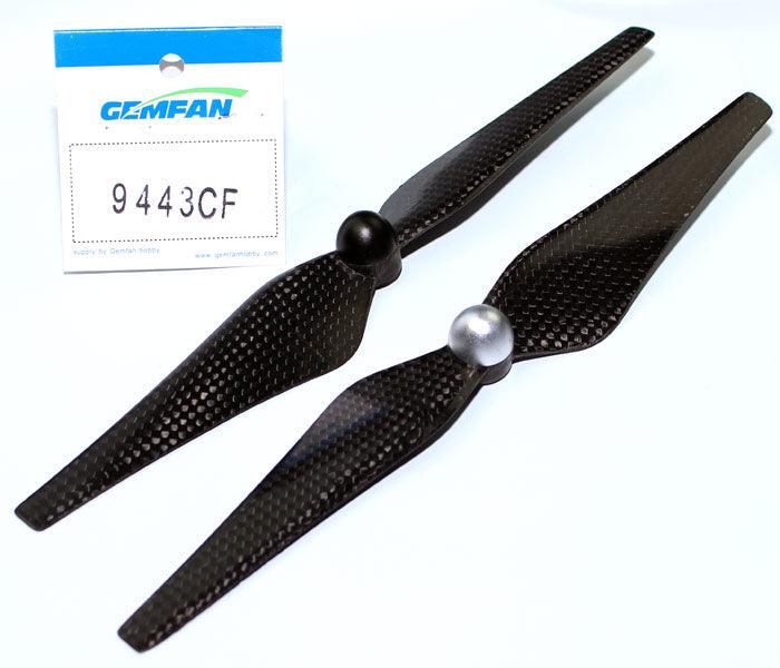 Gemfan 9x4 9" DJI Phantom 2 Vision+ 9443 Carbon Fiber CW CCW Props self-lock