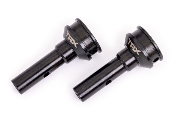 Traxxas 9553X  Stub axles, hardened steel (2) (for steel constant-velocity driveshafts) (fits Sledge®)
