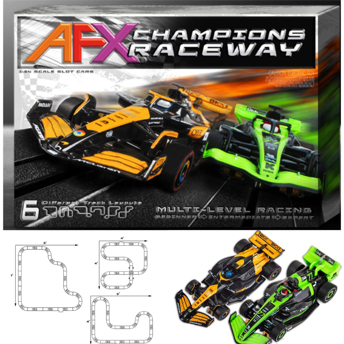 AFX Champions Raceway HO Slot Car Race Track Set 22122 Formula F1 ...