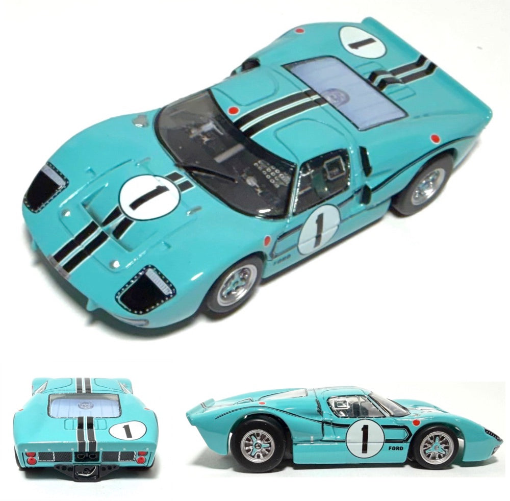 AFX Ford GT40 Mark II #1 Turquoise HO Slot Car for Auto World Exclusive 22131