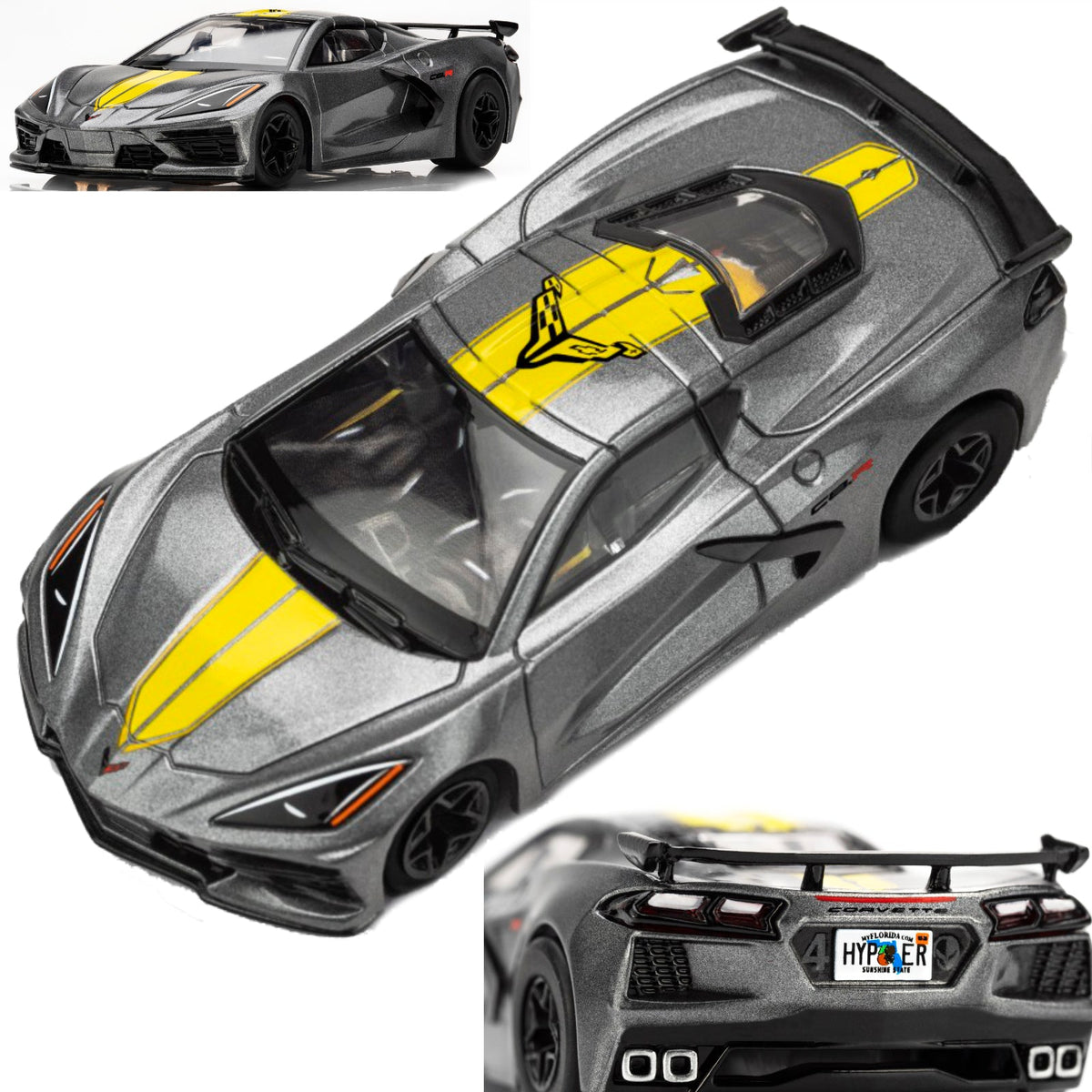 AFX 22107 Corvette C8 Hypersonic Grey 2022 HO Slot Car Mega G+ AFX22107