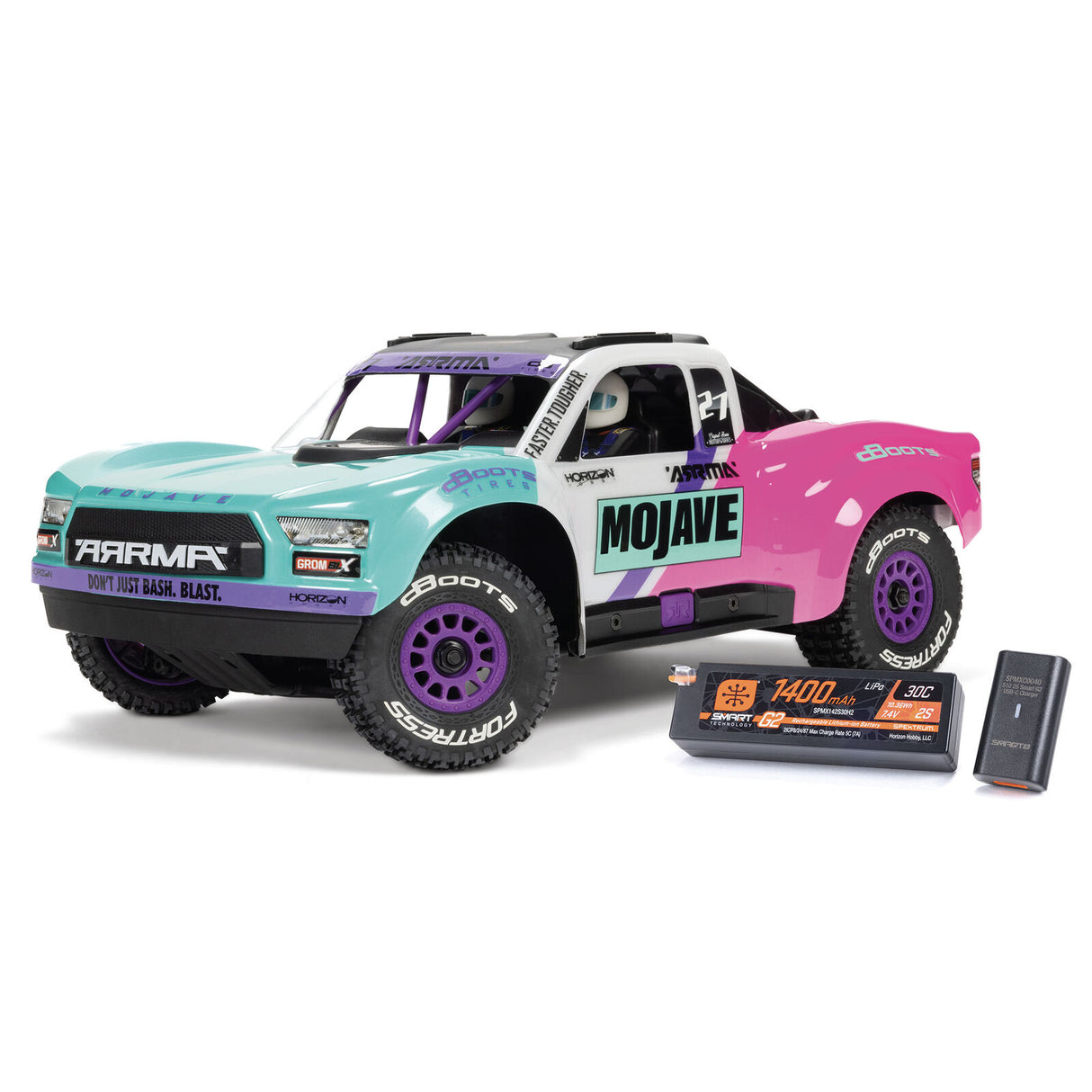 ARRMA 2304ST1 MOJAVE GROM 223S BLX Brushless 4X4 Small Scale Desert Truck RTR with DSC (Battery & Charger included), Teal