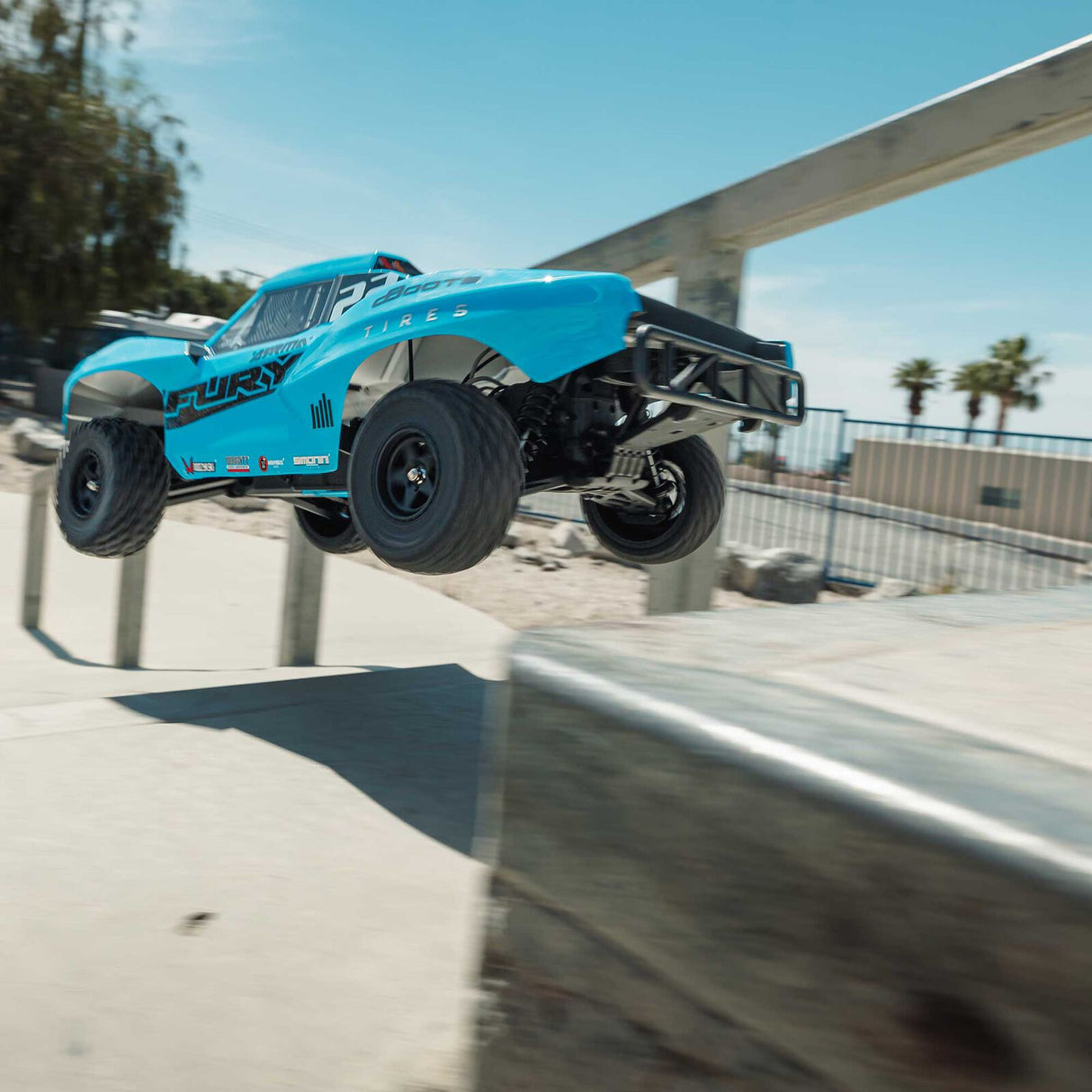 ARRMA ARA3221ST2 1/10 FURY MEGA 550 2WD Short Course Truck RTR with Battery & Charger, Blue