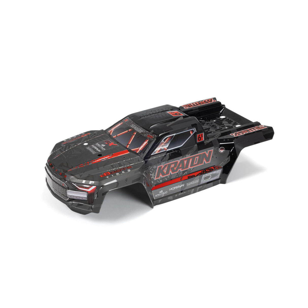 ARRMA 406169 KRATON 6S EXB Painted Decalled Cut Body, Black / Red