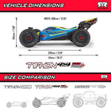 Arrma ARA4206V4T3 1/8 TYPHON MEGA 665 4X4 RTR Brushed Buggy, Red