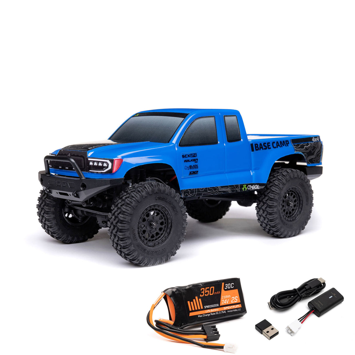 AXIAL 1/24 SCX24 Base Camp 4WD Rock Crawler Brushed RTR with Battery & Charger