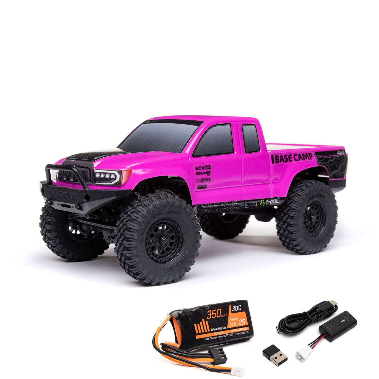 AXIAL 1/24 SCX24 Base Camp 4WD Rock Crawler Brushed RTR with Battery & Charger