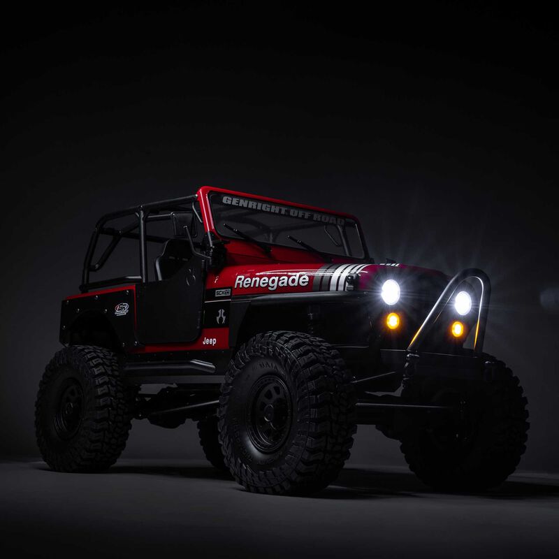 Axial AXI03008V2T1 SCX10 III Jeep CJ-7 V2 1/10 RTR 4WD Brushed Rock Crawler (Red) w/2.4GHz Transmitter