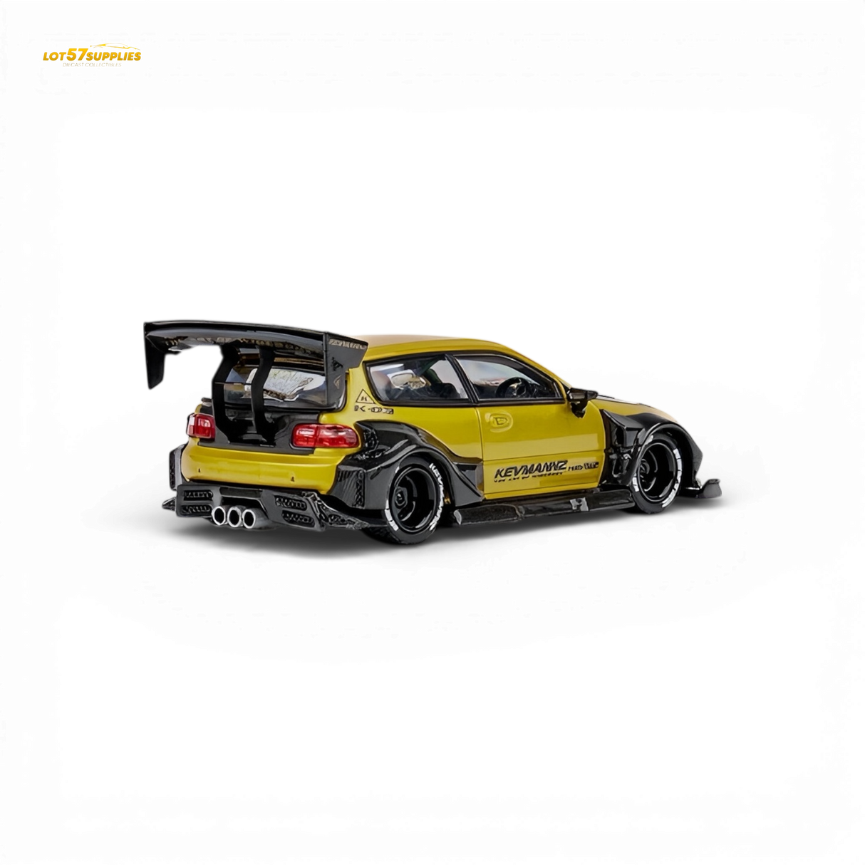 DCM Civic EG Ver.1 Gold Carbon Fiber Short Tail 1:64