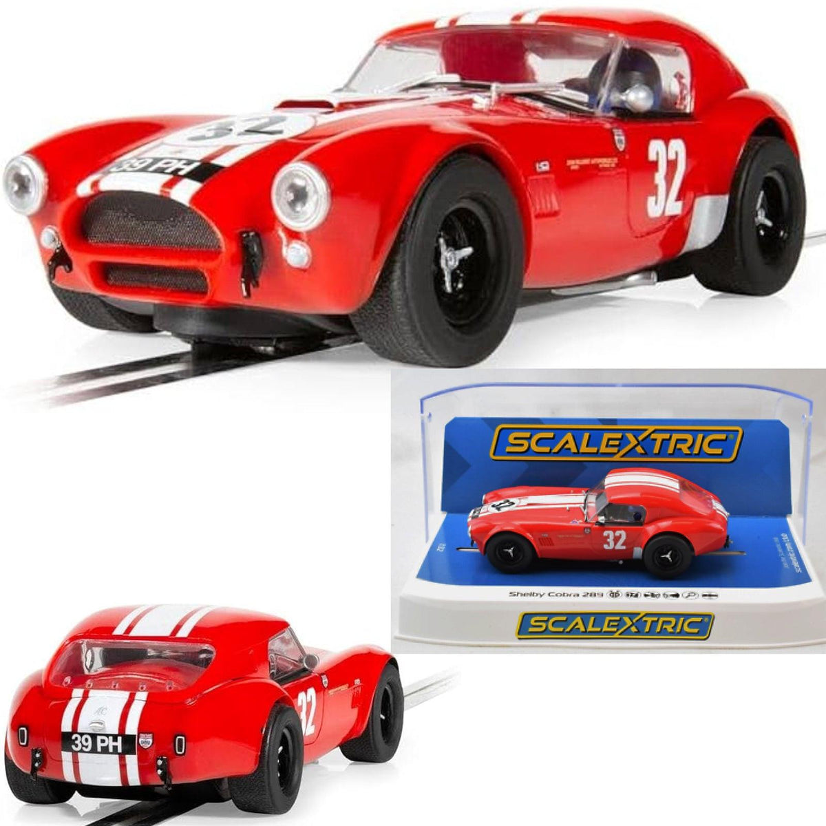 Scalextric C4528 Shelby Cobra 289 Red 39PH 1/32 Slot Car