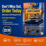 Matchbox 2018 Bugatti Divo European Streets 23/24 Die-Cast Car