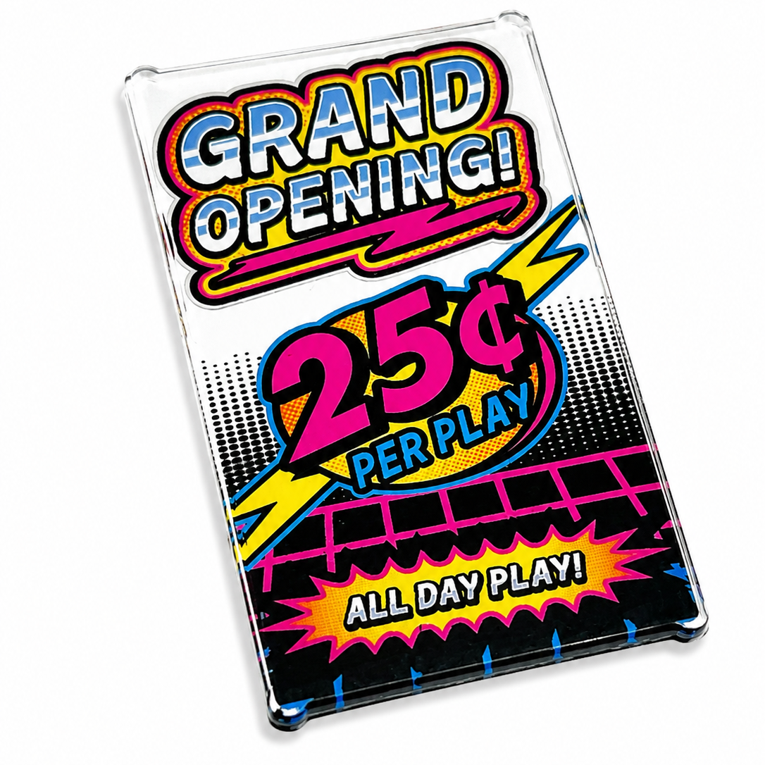 Grand Opening Arcade 4x6 Glass Window