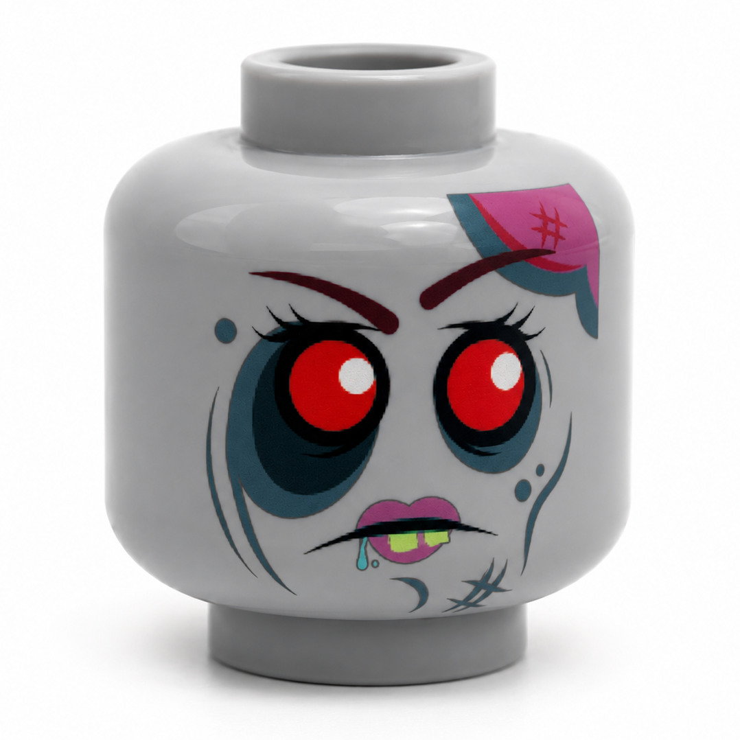 Zombie Minifig Female Head with Brains