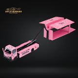 MicroTurbo Hino 300 Custom Box Truck Pink #43 Livery 1:64