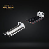 MicroTurbo Hino 300 Custom Flatbed Truck White 1:64