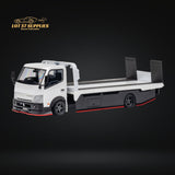 MicroTurbo Hino 300 Custom Flatbed Truck White 1:64