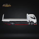 MicroTurbo Hino 300 Custom Flatbed Truck White 1:64