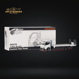 MicroTurbo Hino 300 Custom Flatbed Truck White 1:64