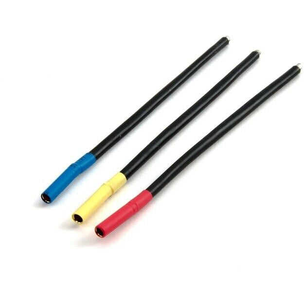Dynamite DYNC0138 Brushless Motor Wire Set 4mm Bullet Conn Female Bl/Yel/Org