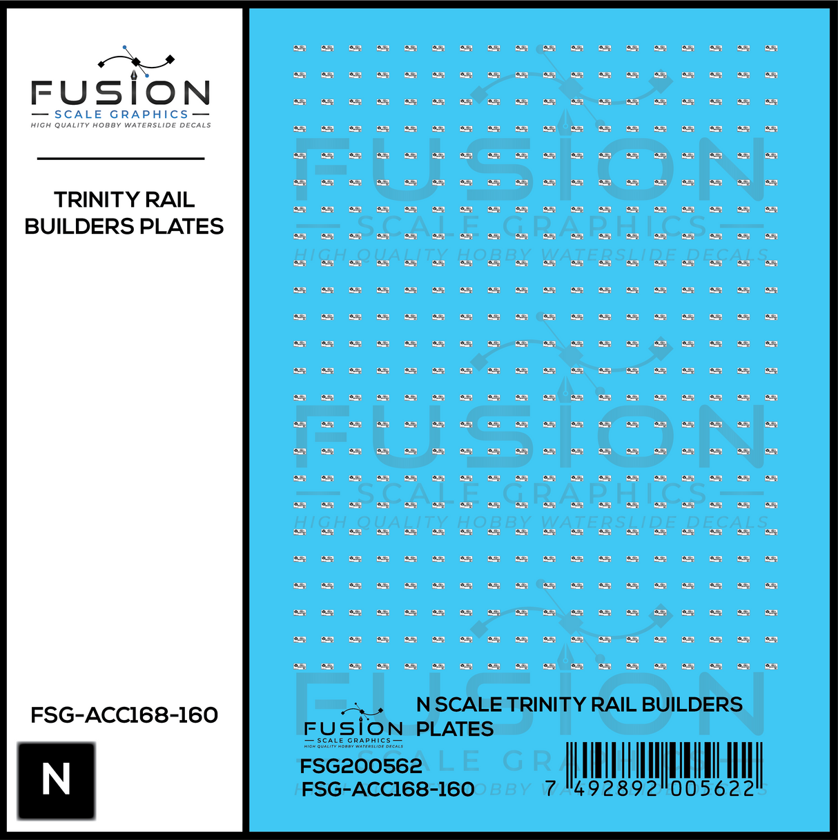 N Scale Trinity Rail Freight Car Builders Plates Decal Set