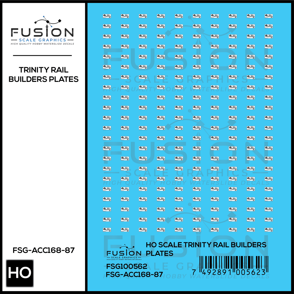 HO Scale Trinity Rail Freight Car Builders Plates Decal Set