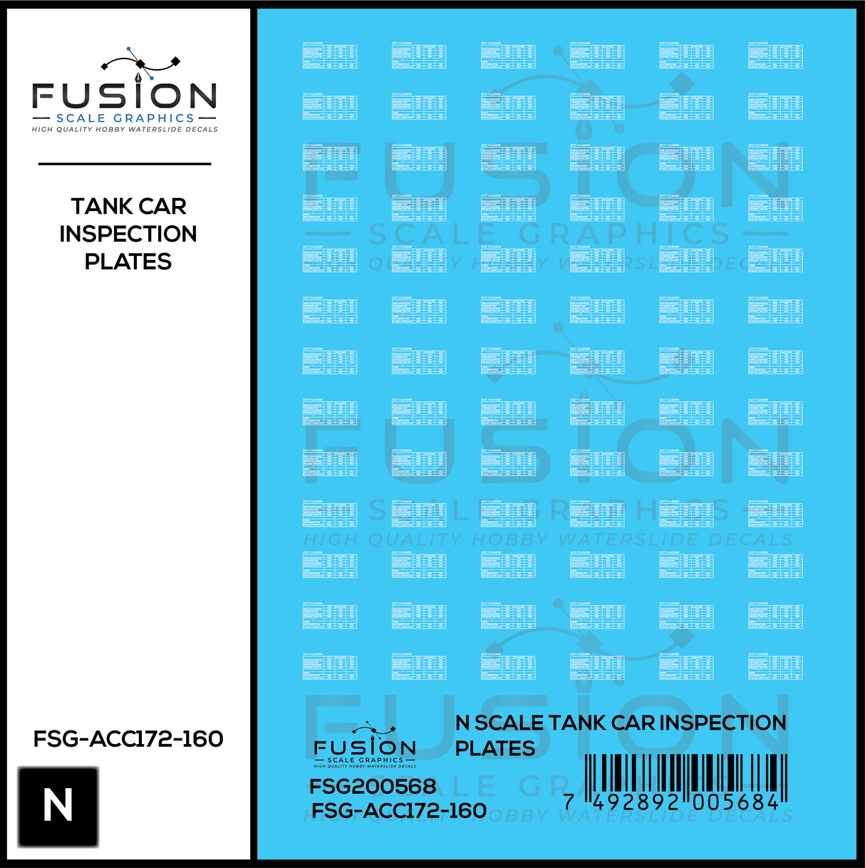 N Scale Tank Car DOT Inspection Plates Decal Set