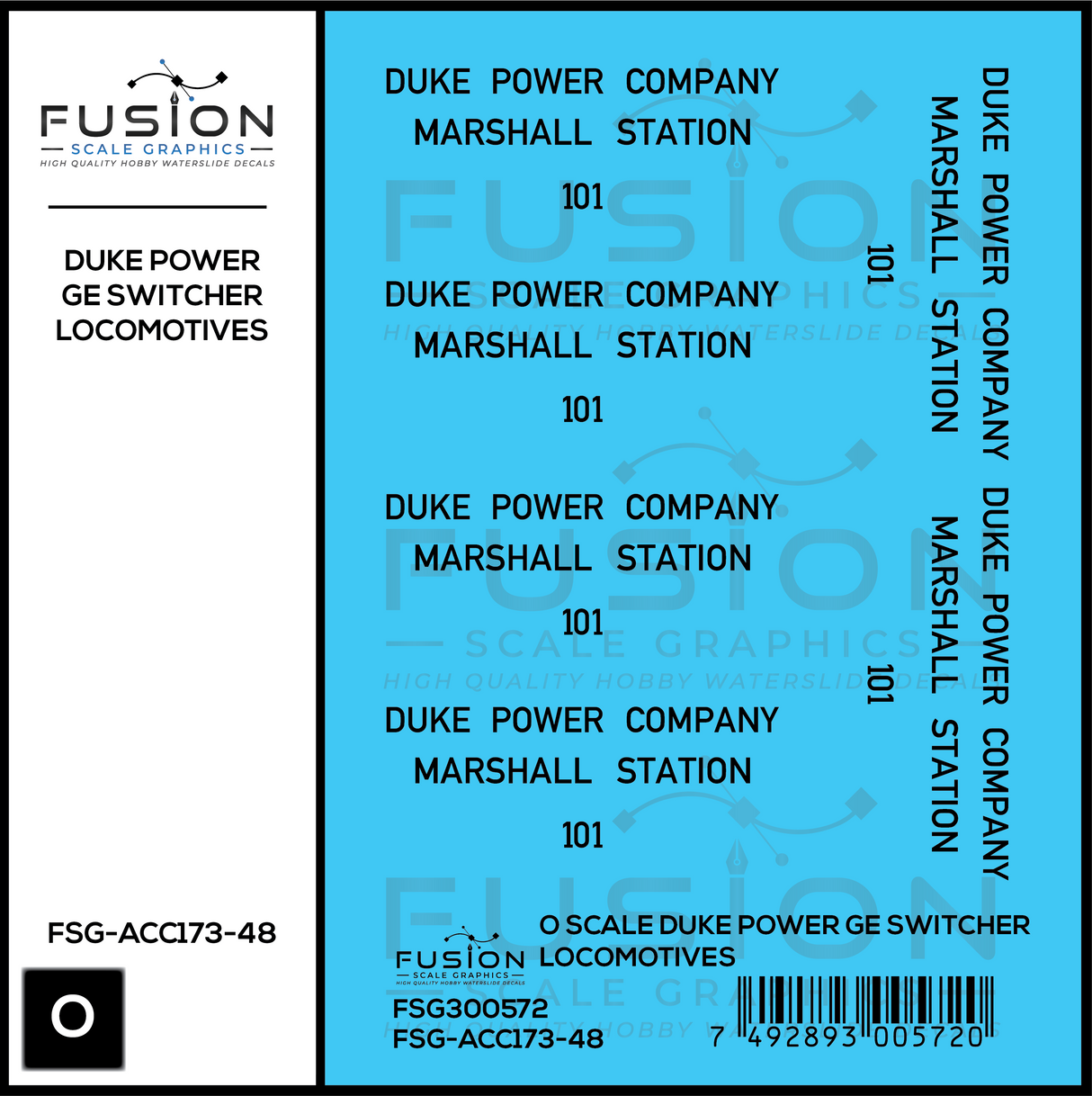 O Scale Duke Power GE Switcher Locomotives Decal Set