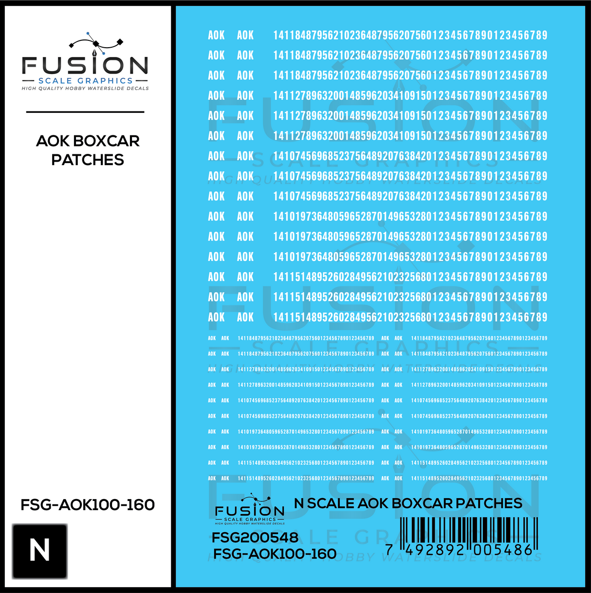 N Scale AOK Boxcar Patches Decal Set