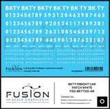 O Scale BKTY White Freight Car Patches Decal Set