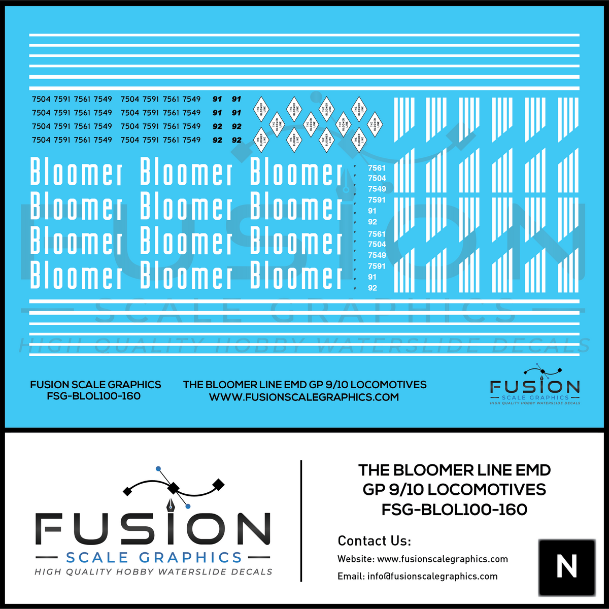 N Scale Bloomer Line EMD GP9 GP10 Locomotives Decal Set – Island Hobby Nut