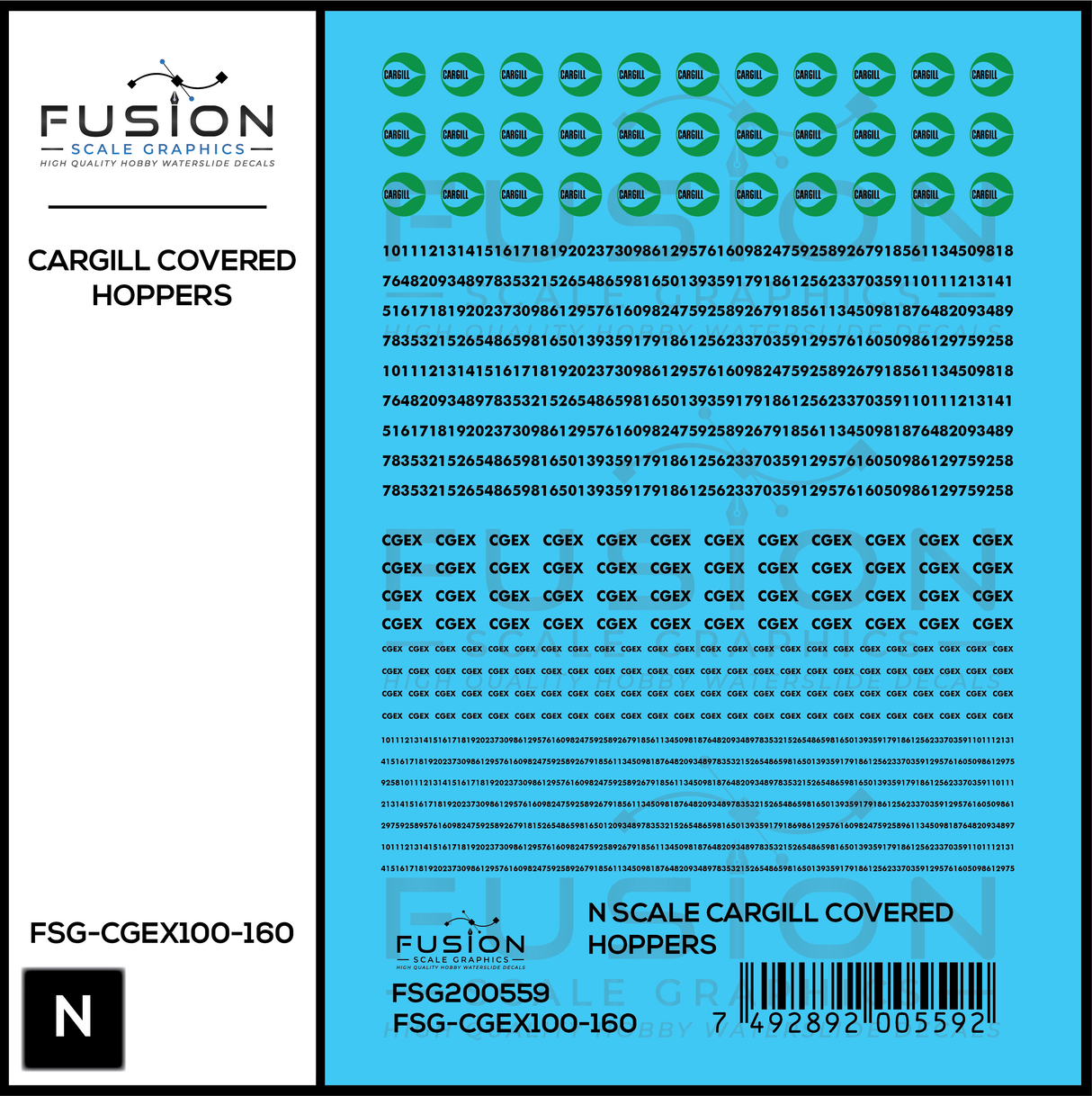 N Scale Cargill Covered Hopper Patch Decal Set
