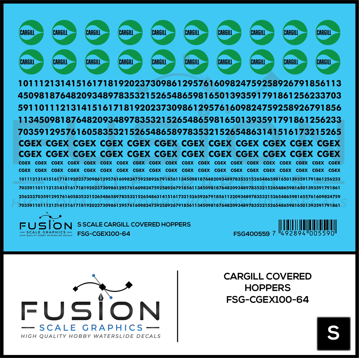 S Scale Cargill Covered Hopper Patch Decal Set