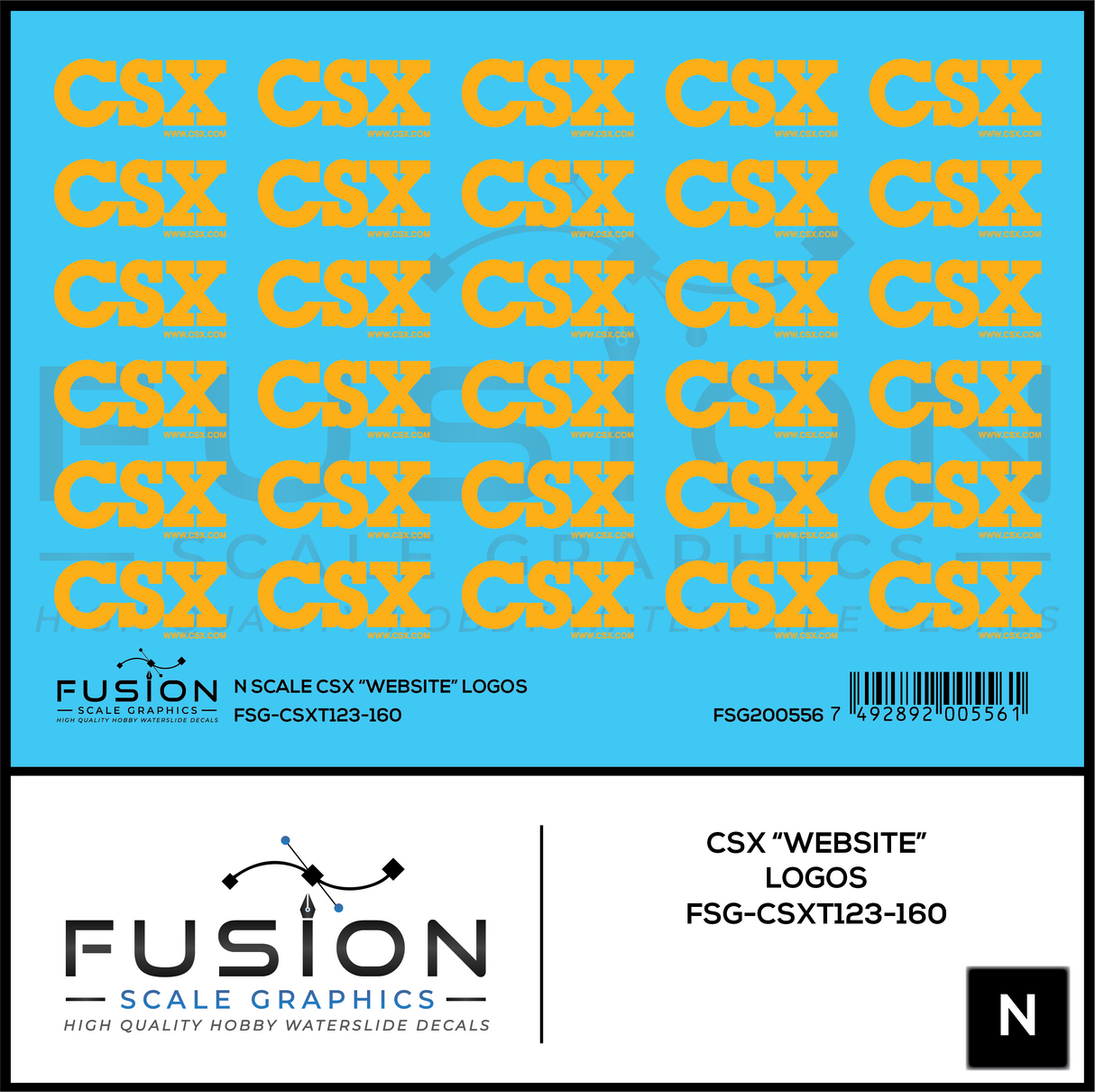 N Scale CSX "Website" Logos Decal Set