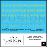 N Scale CSXT Yellow Freight Car Stencil Patch Decal Set
