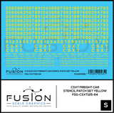 S Scale CSXT Yellow Freight Car Stencil Patch Decal Set