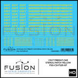 HO Scale CSXT Yellow Freight Car Stencil Patch Decal Set